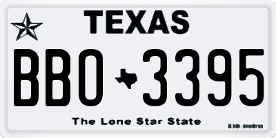 TX license plate BBO3395