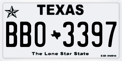 TX license plate BBO3397