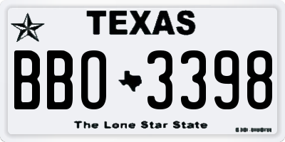TX license plate BBO3398
