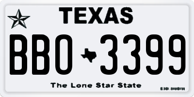 TX license plate BBO3399