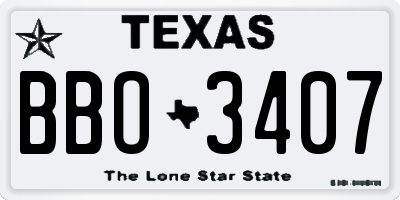 TX license plate BBO3407