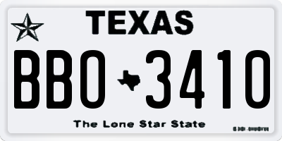TX license plate BBO3410