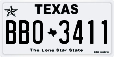 TX license plate BBO3411