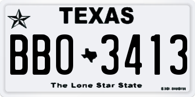 TX license plate BBO3413