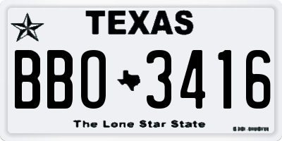 TX license plate BBO3416