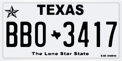 TX license plate BBO3417