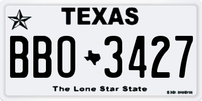 TX license plate BBO3427
