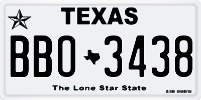 TX license plate BBO3438