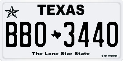 TX license plate BBO3440