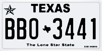 TX license plate BBO3441