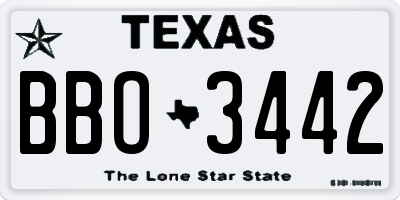 TX license plate BBO3442