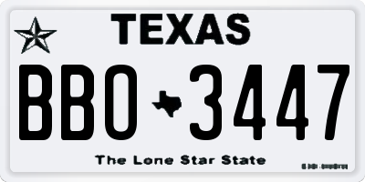 TX license plate BBO3447