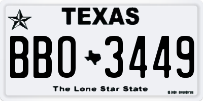 TX license plate BBO3449