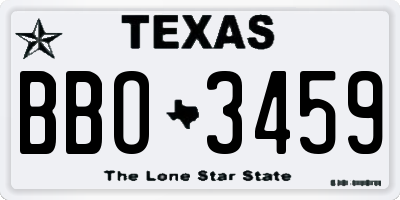 TX license plate BBO3459