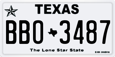TX license plate BBO3487