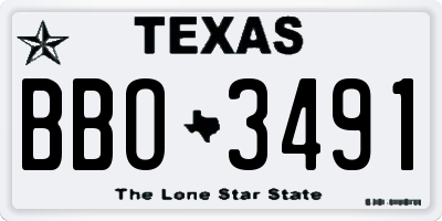 TX license plate BBO3491