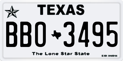 TX license plate BBO3495
