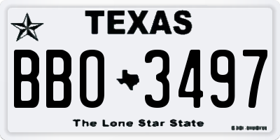 TX license plate BBO3497