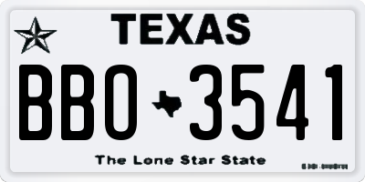 TX license plate BBO3541