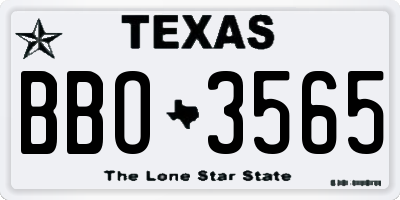TX license plate BBO3565