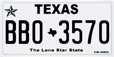 TX license plate BBO3570