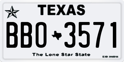 TX license plate BBO3571
