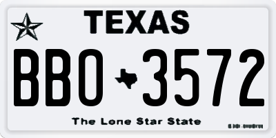 TX license plate BBO3572