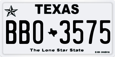 TX license plate BBO3575