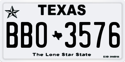 TX license plate BBO3576