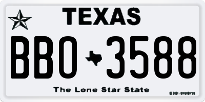 TX license plate BBO3588