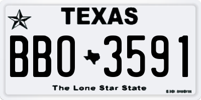 TX license plate BBO3591