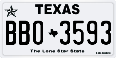 TX license plate BBO3593