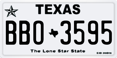 TX license plate BBO3595