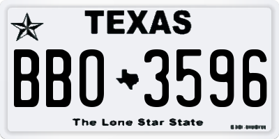 TX license plate BBO3596