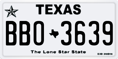 TX license plate BBO3639