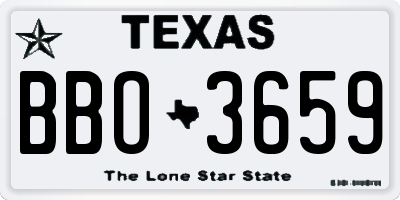 TX license plate BBO3659
