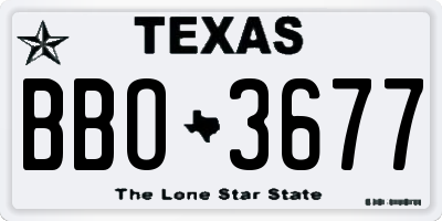 TX license plate BBO3677