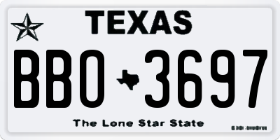 TX license plate BBO3697