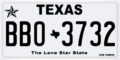 TX license plate BBO3732