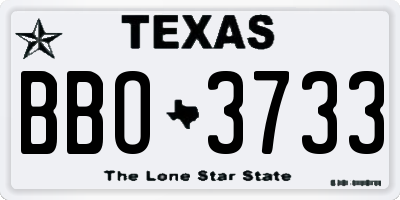 TX license plate BBO3733