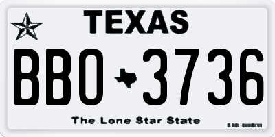 TX license plate BBO3736