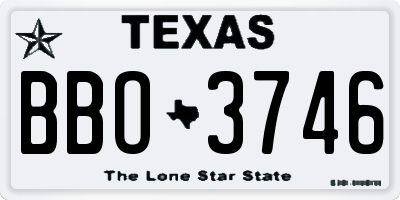 TX license plate BBO3746