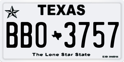 TX license plate BBO3757