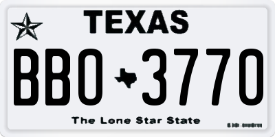 TX license plate BBO3770