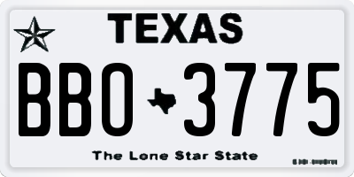TX license plate BBO3775