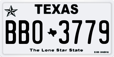 TX license plate BBO3779