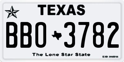 TX license plate BBO3782