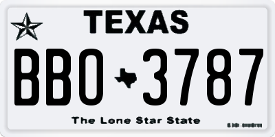 TX license plate BBO3787