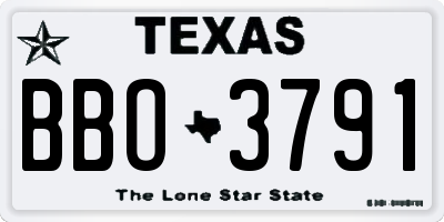 TX license plate BBO3791