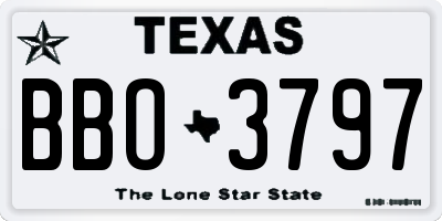 TX license plate BBO3797